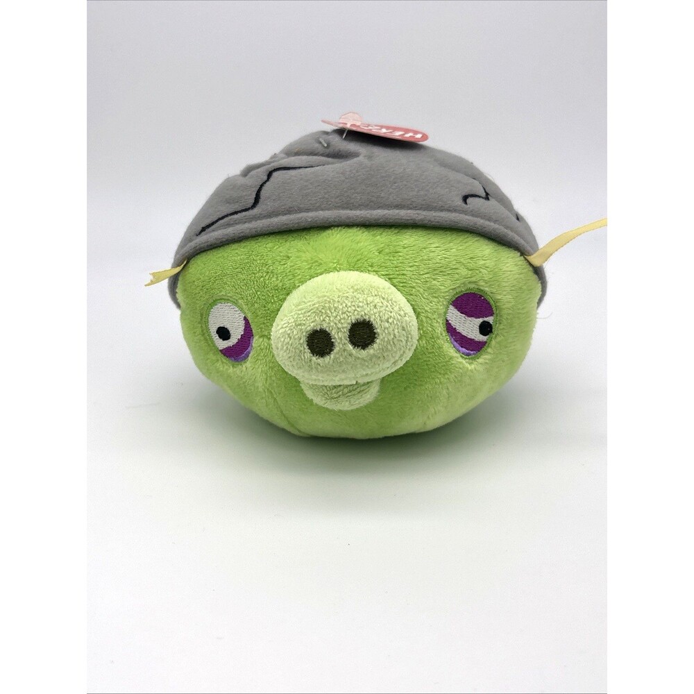 2010 Angry Birds Corporal Pig Cracked Helmet Plush 5” By Commonwealth No Sound